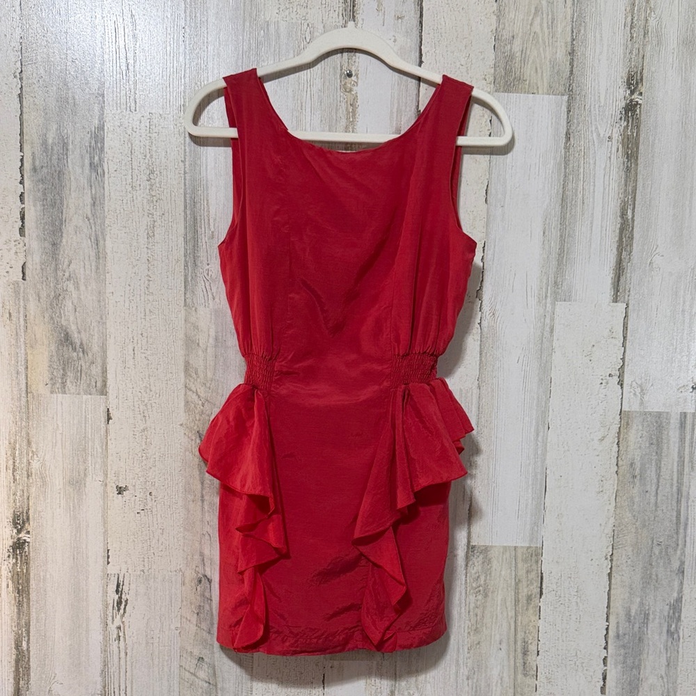 Antik Batik Red Ruffle Mini Dress